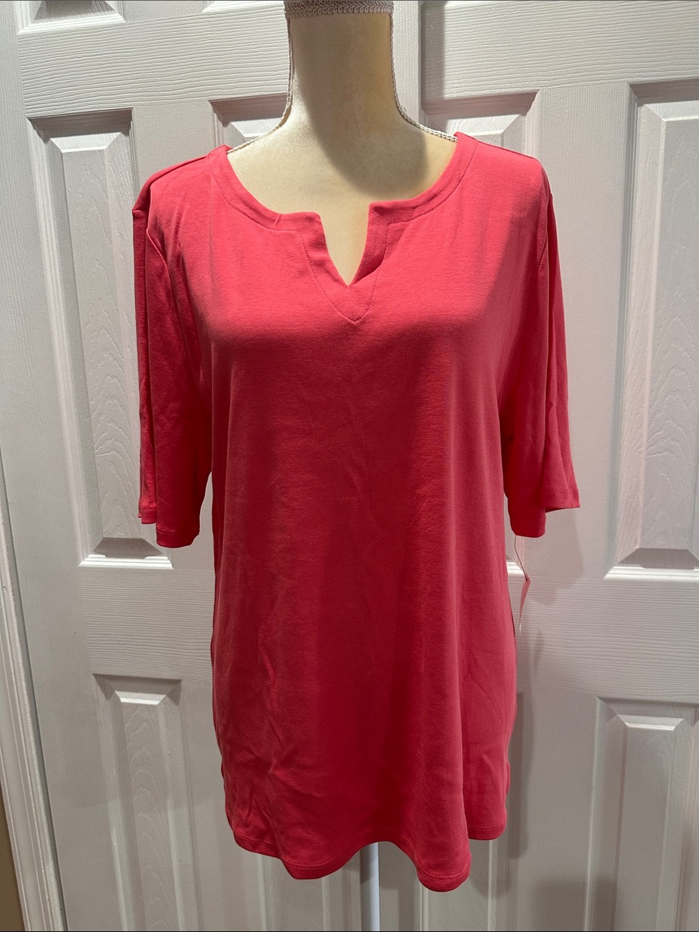 Talbots SPLIT NECK TEE Size XL